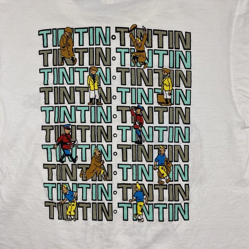 Vintage 90s the Adventures of Tin Tin and snowy t shirt white M comic - 第 5/7 張圖片