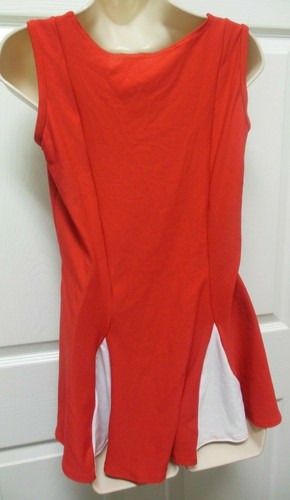 Cheer Kleid 4 Godet rot weiß Kind Damen V-Ausschnitt Pullover Elasthan Kostüm - Bild 4 von 7