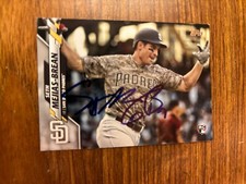 2020 Topps San Diego Padres Seth Mejias-Brean Autographed Baseball Card #370