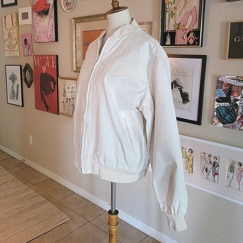 H BAR C CALIFORNIA RANCHWEAR Vintage White Cotton Denim Jacket - Picture 3 of 7