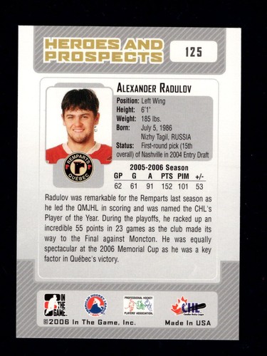 2006-07 In The Game Heroes and Prospects Base Hockey Cards #5-149 You Pick - Picture 147 of 173
