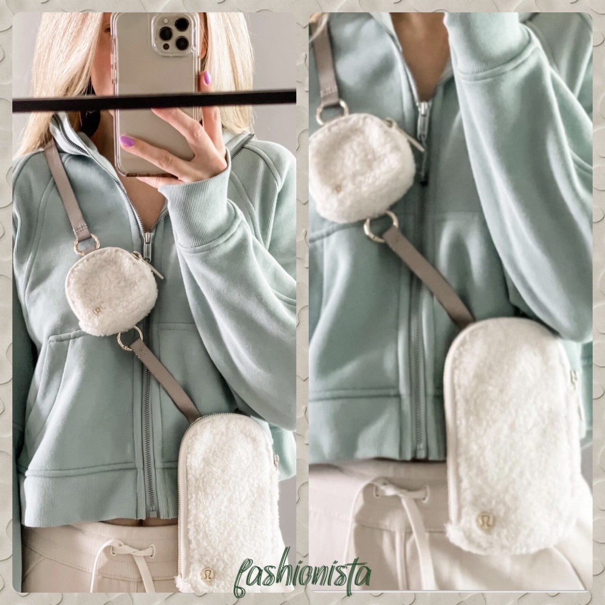 sherpa crossbody bag lululemon Lululemon Modular Phone Crossbody Bag Fleece Sherpa Light Ivory NWT NEW!*  Ship ⚡