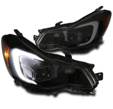 For 12-15 Subaru Impreza/13-16 XV Crosstrek LED Projector Headlights Black/Smoke