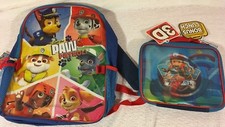 NWT CHILDRENS PAW PATROL BLUE RED SCHOOL BACKPACK / 3-D DETACHABLE LUNCH BOX