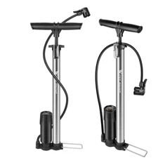 160PSI Bike Floor Pump w/ Gauge Bicycle Tyre Tube Inflator Presta Schrader Valve