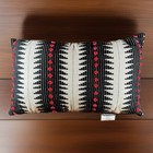 LAND OF NOD Pillow Youth Black White Neon Pink Southwest Decor Throw Cushion EUC