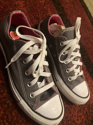 Converse All Star  Chuck Taylor  Gray Canva Sneaker 553443F Women US 6 
