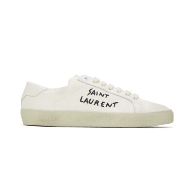スニーカー Saint Laurent Ivory canvas Wes sneakers (776199GUZ00 9016) Ivory canvas Wes sneakers – G&B