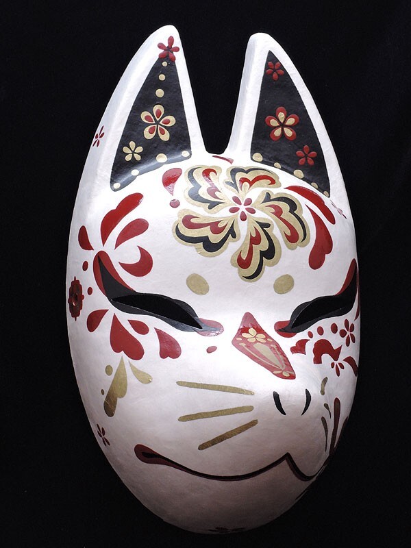 Komendo Full Face Fox Mask Shuka Lsize Kitsune Hand Made Painted