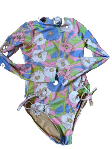 Shade Critters Palm Beach 6 Floral Long Sleeve One Piece Swimsuit - Picture 3 of 13