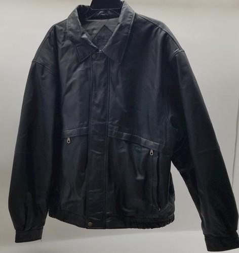 FALLS CREEK Black Leather Jacket XL 