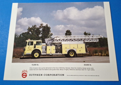 Sutphen Wichita Fire Engines Fire Truck Sales Brochure Original 