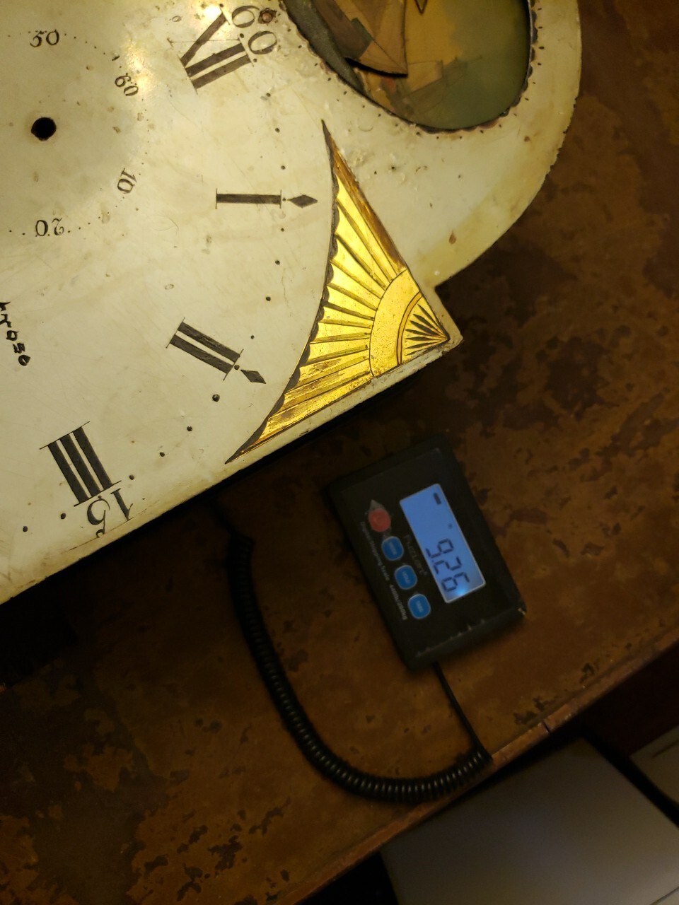 ANTIQUE Sailor Ship TALL CASE GRANDFATHER CLOCK DIAL,&nbsp;WITH MOVEMENT ATTACHED