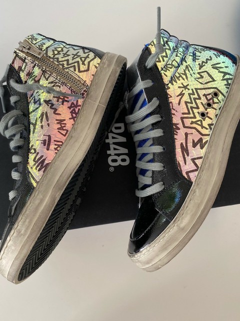 P448 Sneakers Skate Birmania Size 37EU Graffiti Rainbow High Shoes Women NIB | eBay