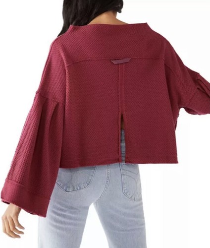 Free people we the free Bunny tee flare sleeves boho XSmall XS Plum NWT New - Picture 4 of 11