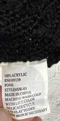 So Nikki (Junior) Sweater (S) Inside-Out Look Black and White Striped V-Neck - Picture 10 of 10