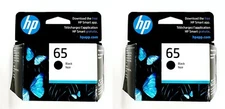 HP #65 Black Ink Cartridge 2 pack NEW GENUINE