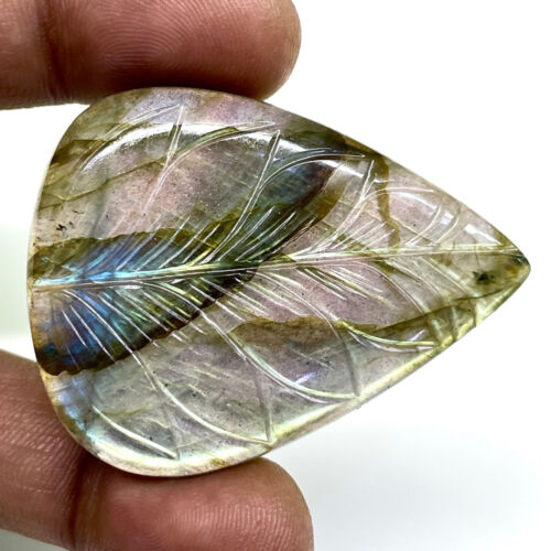 Ciondolo Labradorite Naturale Intagliato Naturale 48x37 mm Labradorite Taglia Gemma - Foto 2 di 21