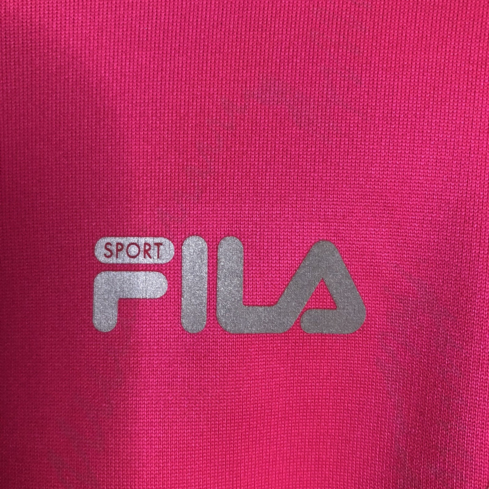 Giacca donna Fila quarto zip XS rosa fori pollice colletto zip tasca atletica