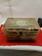 Vintage Clear Plastic Sewing Box With Supplies 