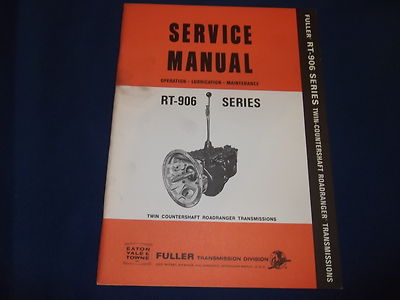 EATON FULLER RT-906 SERIES TRANSMISSION SERVICE SHOP WORKSHOP REPAIR BOOK MANUAL