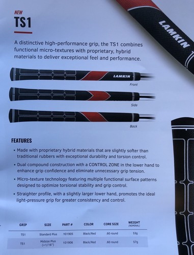 13 X Lamkin TS1 Standard Plus Golf Grips and Brampton Do-it-Yourself Grip Kit - Picture 2 of 5