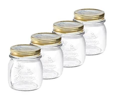 Bormioli Rocco Quattro Stagioni set of 4 Clear Airtight Mason Jars, 5 Oz