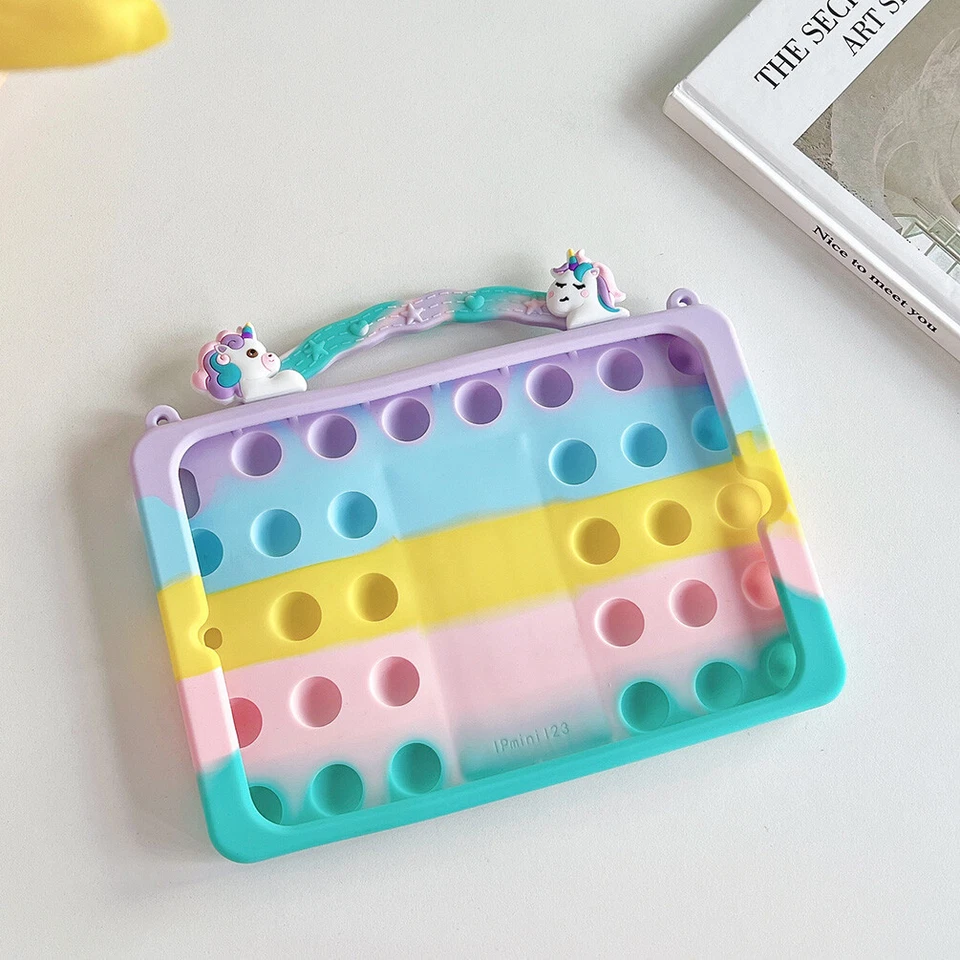 Linda cubierta con soporte de unicornio burbuja arco iris para niños para iPad 10.2" 9ª 8ª 7ª generación Foto 3 de 4