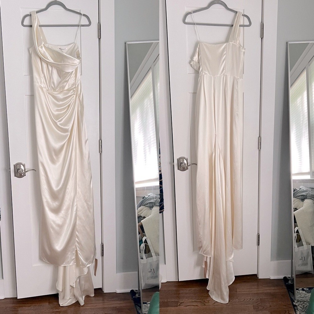 reformation bridal dresses Reformation Ecru - Bridal Dress w Scarf by Reformation