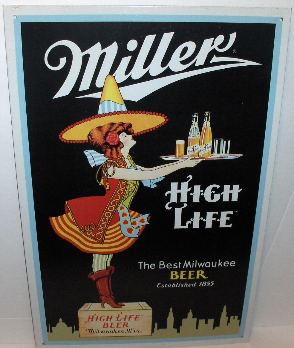 Vintage Miller High Life レトロ広告看板 Vintage Miller High Life レトロ広告看板 Miller High Life