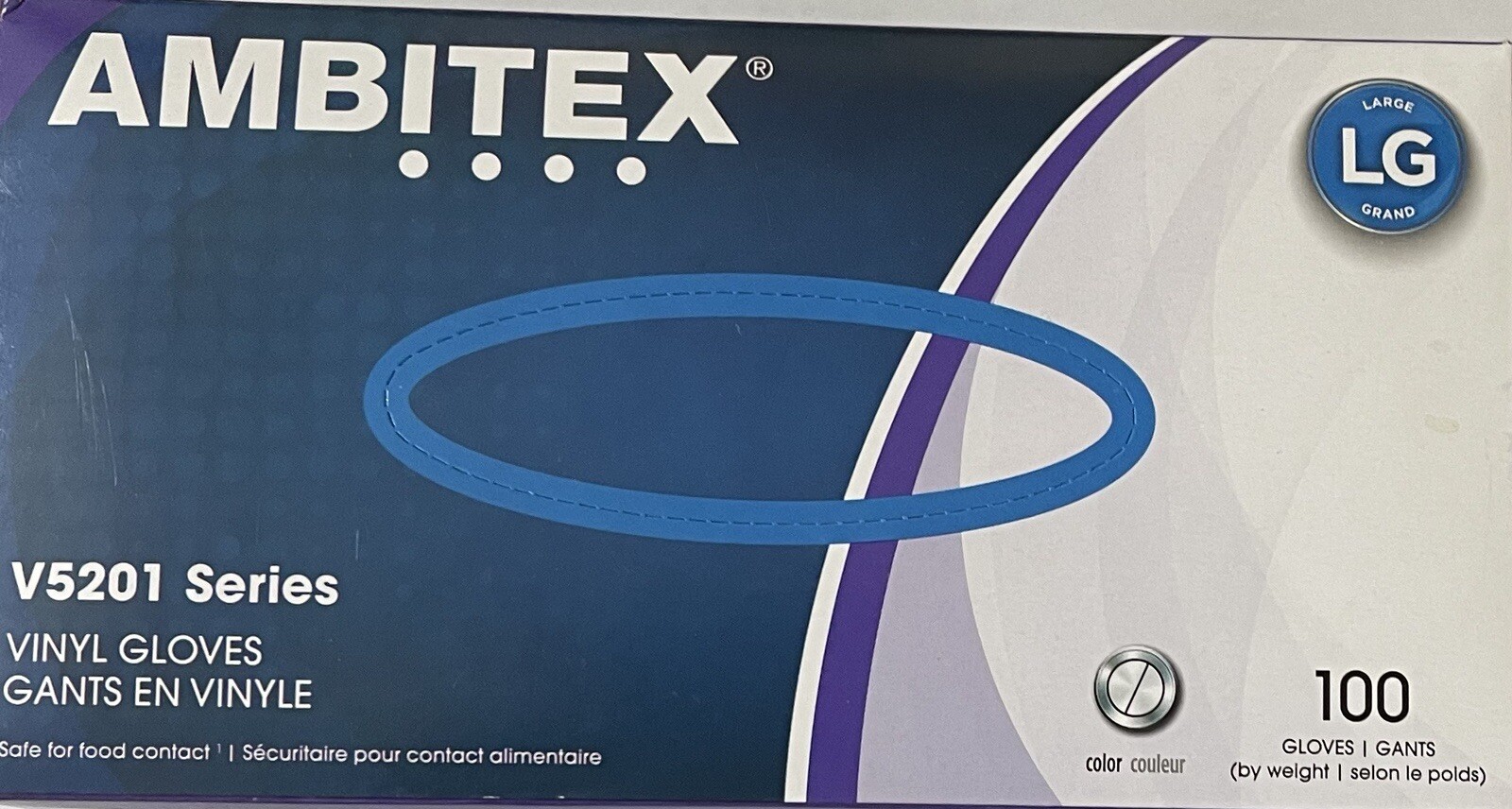 Ambitex V5201 Series Vinyl Gloves, Large, 100/Box eBay