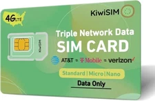 Prepaid SIM Card 4G LTE for AT&T T-Mobile Verizon Unlocked Devices, No Contract