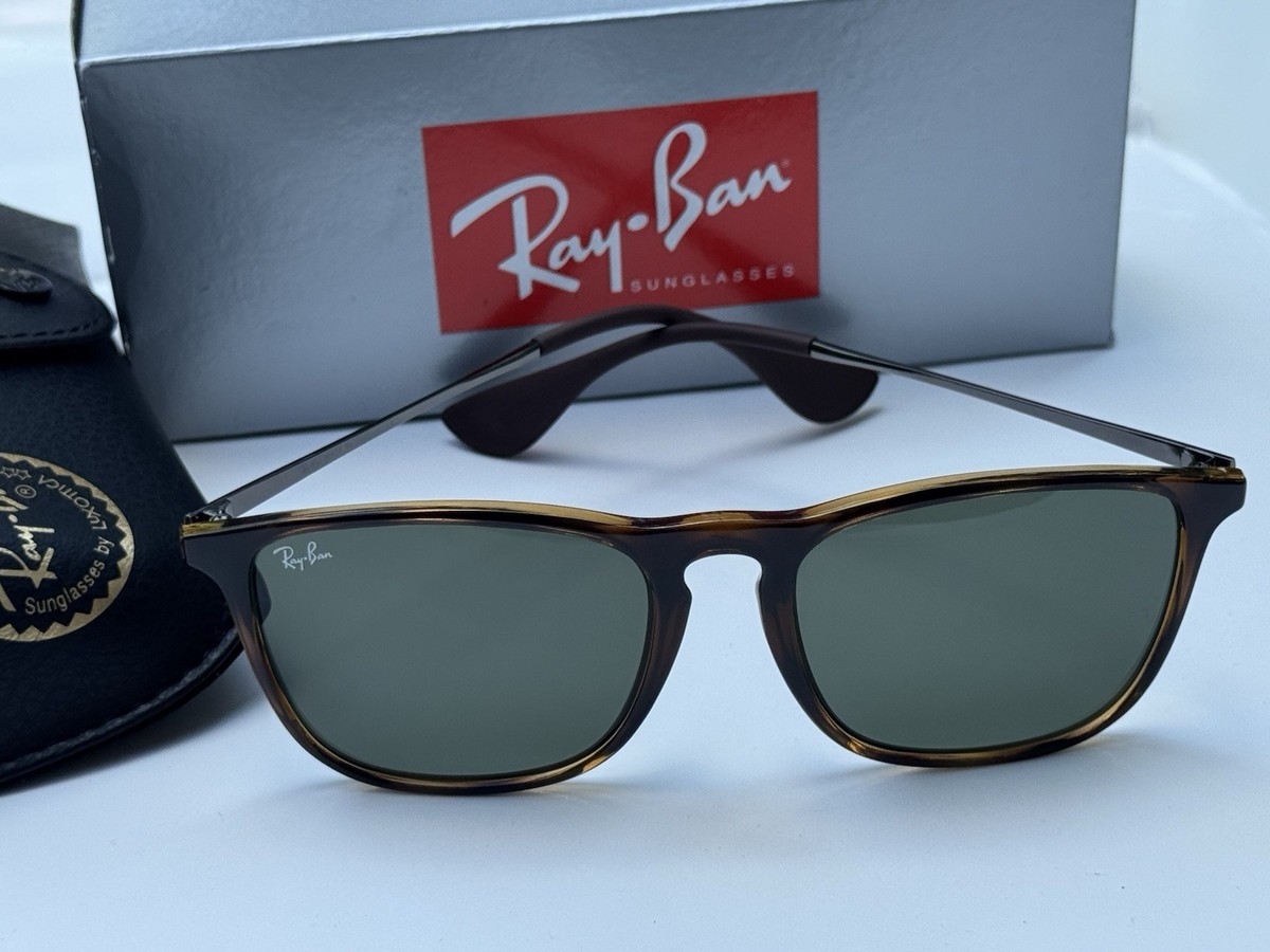 NEW Ray-Ban RB4187 710/71 CHRIS Polished Light Havana Dark Green