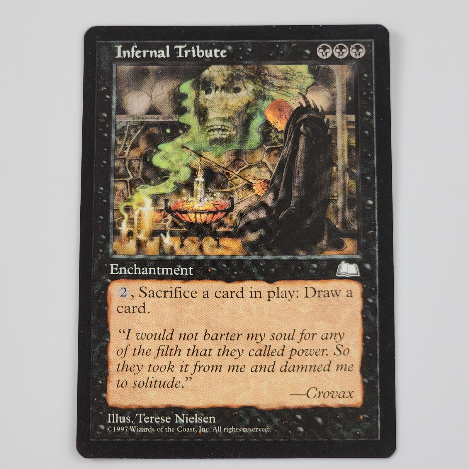 MTG Infernal Tribute Weatherlight NM Magic The Gathering Card Black Enchantment