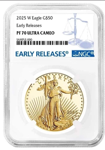  2025-W $50 1-oz Proof American Gold Eagle NGC PF70UC PR70 Early Releases ER 