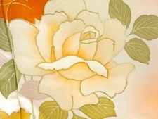 7651622: JAPANESE KIMONO / ANTIQUE KIMONO / SILK / ROSE