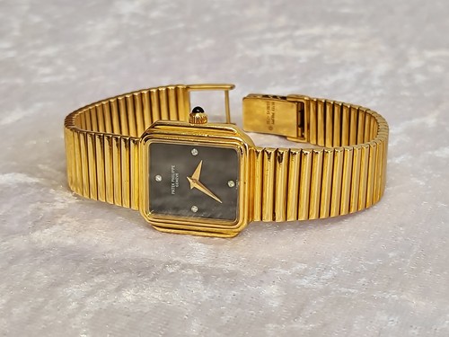 RELOJ PATEK PHILIPPE DAMAS NEGRO ÓNIX DIAMANTES ORO MACIZO conjunto completo - Imagen 17 de 24