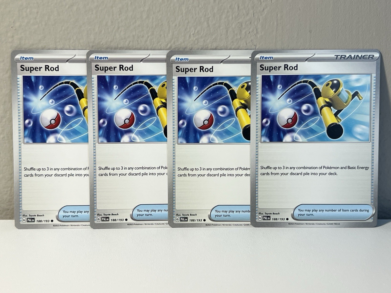 Super Rod 4 Card Players Pokemon TCG Trainer Playset