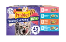 Wet Cat Food, Pate, Soft Seafood and Chicken Variety Pack, 5.5 oz Cans, 40 Pack
