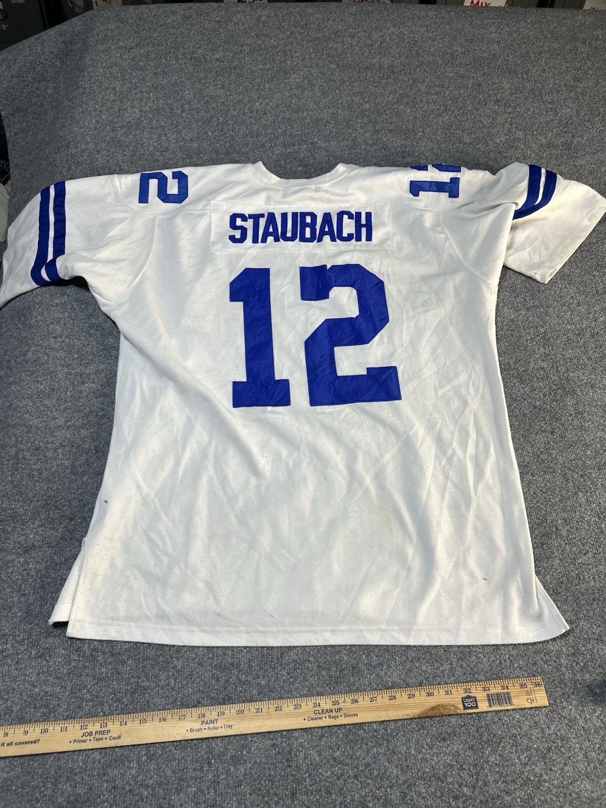 VTG 90s throwback Mitchell&Ness 1975 Roger staubach Cowboys Jersey Shirt Sz 54