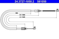 Ate Seilzug, Feststellbremse 24.3727-1050.2 FüR Renault