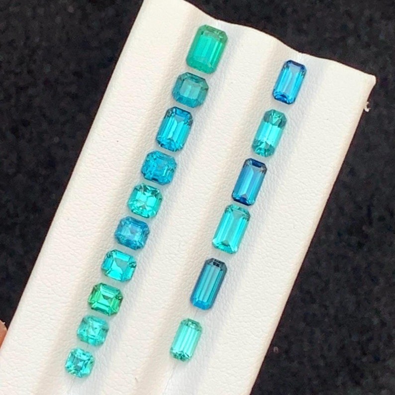 35 Ct 16 Pcs GIE Certified Natural Blue Paraiba Tourmaline Loose Gemstone Lot