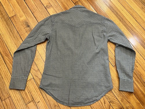 Wrangler Retro Premium Khaki/Blue Stripe Pearl Snap Shirt Men's Small - Picture 2 of 14