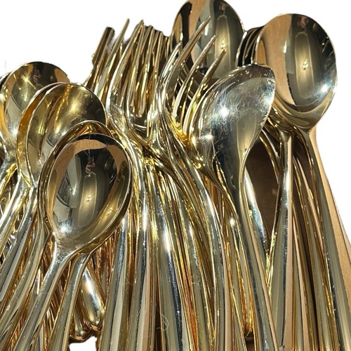 Williams Sonoma/Cambridge Soiree Flatware Set 8 Serving 18/10 Gold Stainless