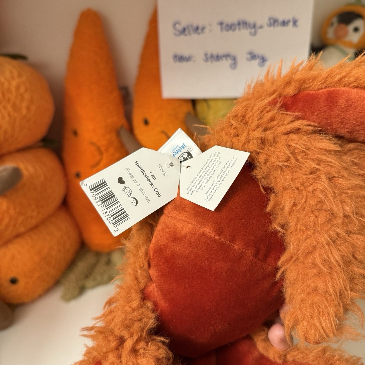 Jellycat Spindleshanks Crab BNWT - Retired & Rare - 100% Authentic