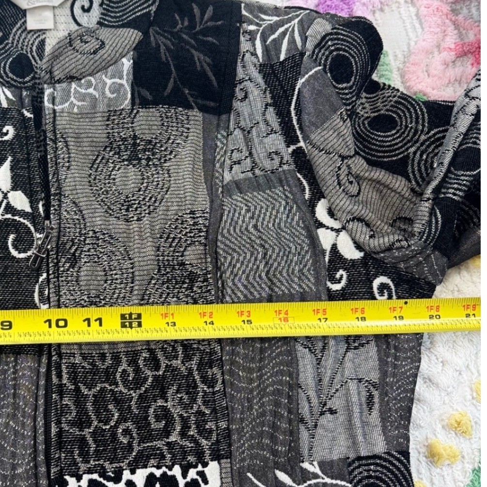 Christopher Banks Patchwork Blazer Jacket Black W… - image 7