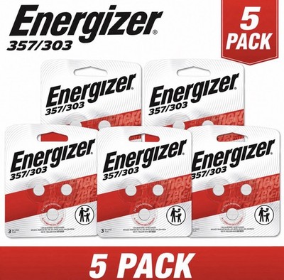 Energizer 357 Battery, (Pack of 3), Lot of 5, EXP: 12/26