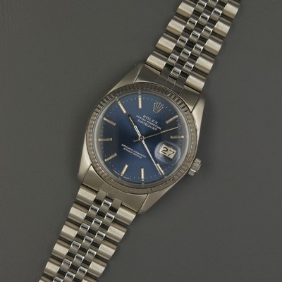 ROLEX Datejust 16014 vintage 1980 36mm Blue Blau Automatik Stahl Oyster
