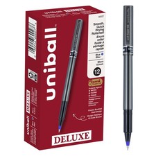 uni-ball Deluxe Micro Point Roller Ball Pens, Blue 60027 