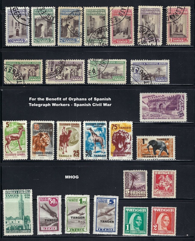 25 Spanish Tanger Stamps: Postage & Semi-Postal; NO FAULTS